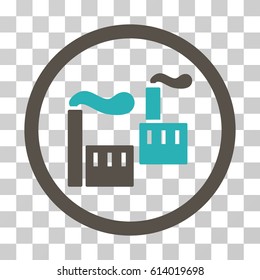 Smoking Industry icon. Vector illustration style is flat iconic bicolor symbol, grey and cyan colors, transparent background. Designed for web and software interfaces.