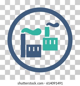 Smoking Industry icon. Vector illustration style is flat iconic bicolor symbol, cobalt and cyan colors, transparent background. Designed for web and software interfaces.