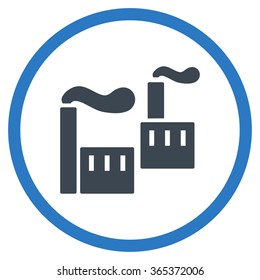 Smoking Industry vector icon. Style is bicolor flat circled symbol, smooth blue colors, rounded angles, white background.