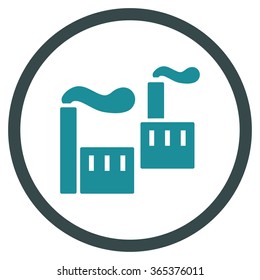 Smoking Industry vector icon. Style is bicolor flat circled symbol, soft blue colors, rounded angles, white background.