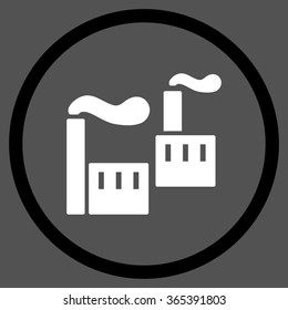 Smoking Industry vector icon. Style is bicolor flat circled symbol, black and white colors, rounded angles, gray background.