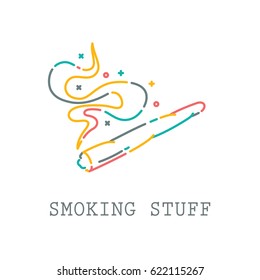 smoking joint. Vector single isolated icon. EPS 10. Isolated object.