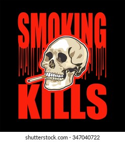 Smoking Kills Black Red Background Stock Vector (Royalty Free ...