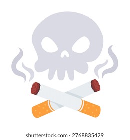 Smoking Kills Cigarettes and Skull Icon for Anti Smoking Campaign Illustration