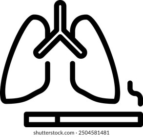 smoking line icon illustration vector