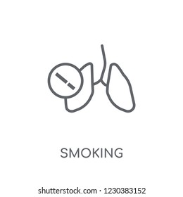 Smoking linear icon. Modern outline Smoking logo concept on white background from Health and Medical collection. Suitable for use on web apps, mobile apps and print media.