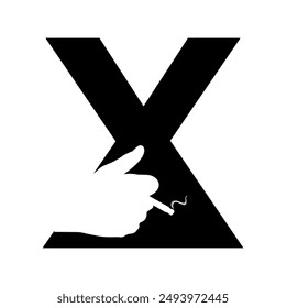 Smoking Logo combine with letter X vector template