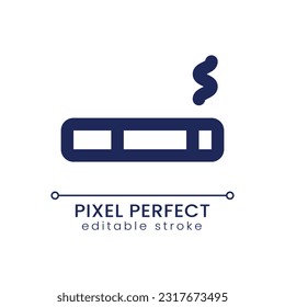 Smoking lounge pixel perfect linear ui icon. Rule for guests that smoke. Hotel service. GUI, UX design. Outline isolated user interface element for app and web. Editable stroke. Poppins font used