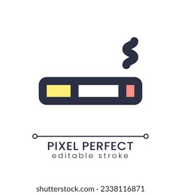 Smoking lounge pixel perfect RGB color ui icon. Rule for guests that smoke. Simple filled line element. GUI, UX design for mobile app. Vector isolated pictogram. Editable stroke. Poppins font used