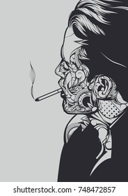 smoking man illustration