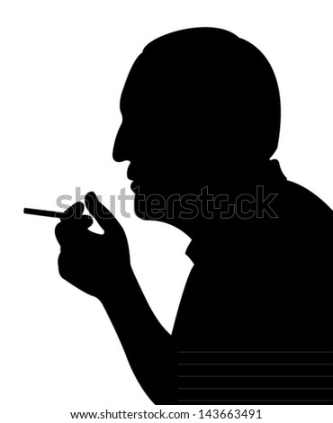 Smoking Man Silhouette Vector Stock Vector (Royalty Free) 143663491 ...