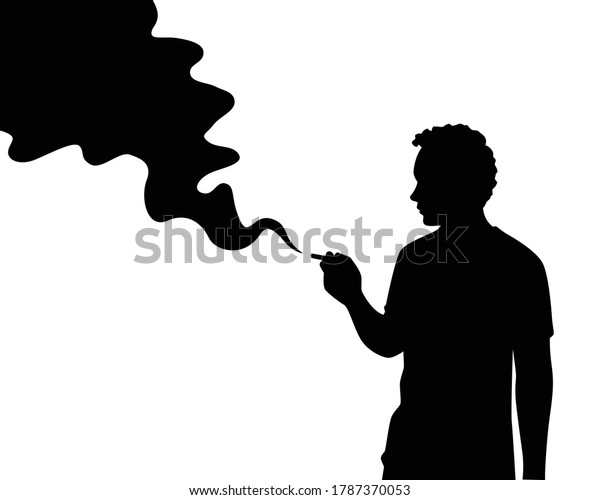 Smoking Man Silhouette Vector On White Stock Vector (Royalty Free ...