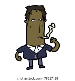 smoking man in suit cartoon