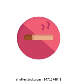 Smoking, No Smoking, Cigarette, Health  Flat Color Icon. Vector icon banner Template. Vector Icon Template background