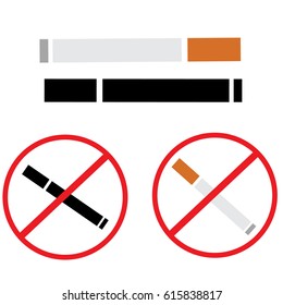 smoking and no smoking icon on white background