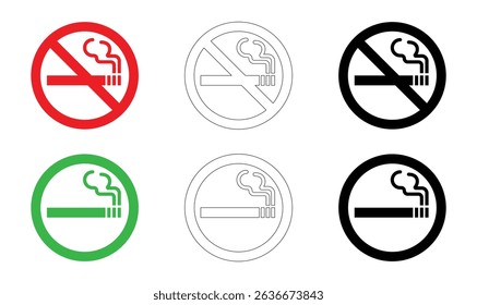 Smoking and no smoking signs in vector format