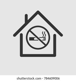 smoking not allowed in the house or closed area sign.