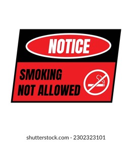 Smoking not allowed sign, none smoking area, smoking forbidden here sign
