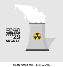 Smoking of Nuclear power plant vector illustration. Good template for International Day against Nuclear Test design.