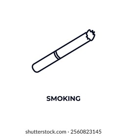 smoking outline icon. Linear vector from hotel concept. Thin line smoking icon isolated on white background