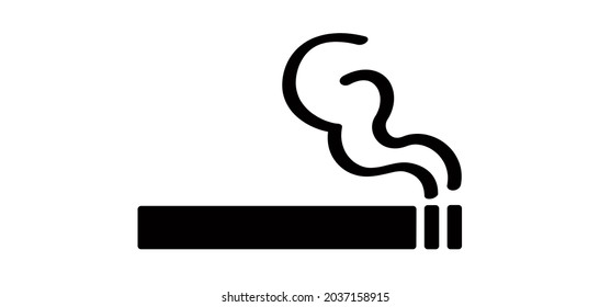 Pictograma fumador. Logo del cigarrillo de humo tabaco o cigarrillos. Icono de fumar. Día de fumar. Icono de cigarrillo o zona de humo