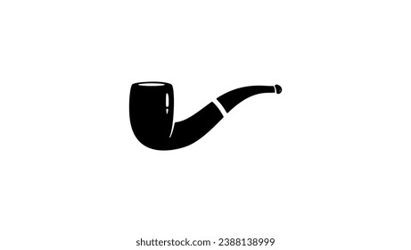 smoking pipe, black isolated icon