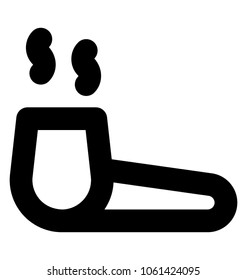 
smoking pipe bold line vector icon
