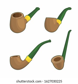 Smoking Pipe or Cigar Pipe Vector Set
