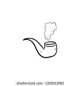 Smoking pipe doodle icon doodle 