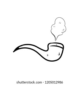 Smoking pipe doodle icon doodle 