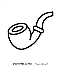 smoking pipe doodle icon. vector illustration on white background.