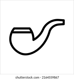 smoking pipe doodle icon. vector illustration on white background.