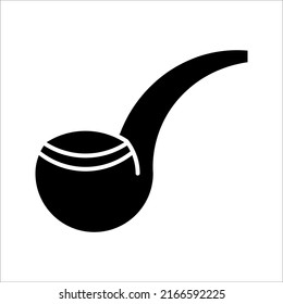 smoking pipe doodle icon. vector illustration on white background.