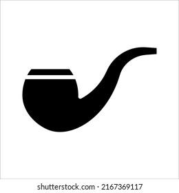 smoking pipe doodle icon. vector illustration on white background.