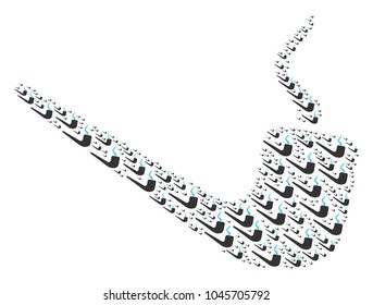 Smoking Pipe figure made in the set of smoking pipe pictograms. Vector iconized collage done with simple elements.