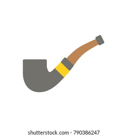 Smoking pipe flat icon