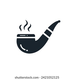 Smoking pipe flat icon. Vector illustration