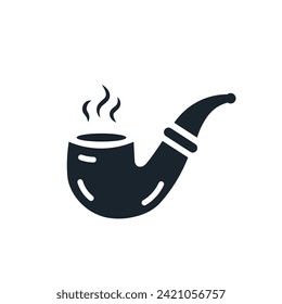 Smoking pipe flat icon. Vector illustration