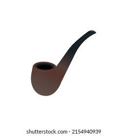smoking pipe flat logo vector