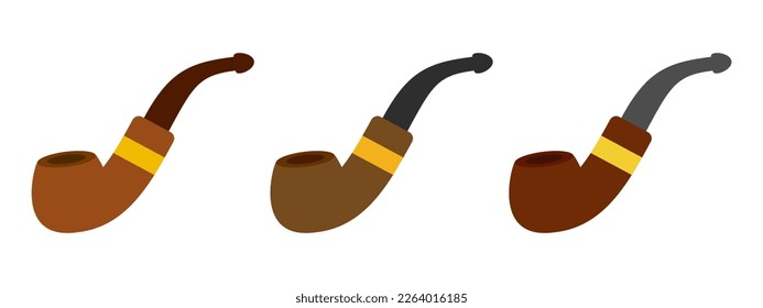 Smoking Pipe in flat style isolated