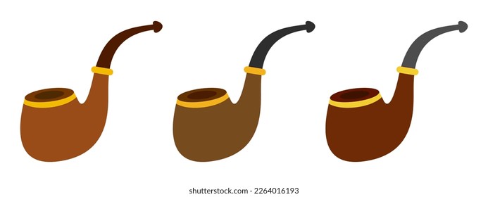 Smoking Pipe in flat style isolated