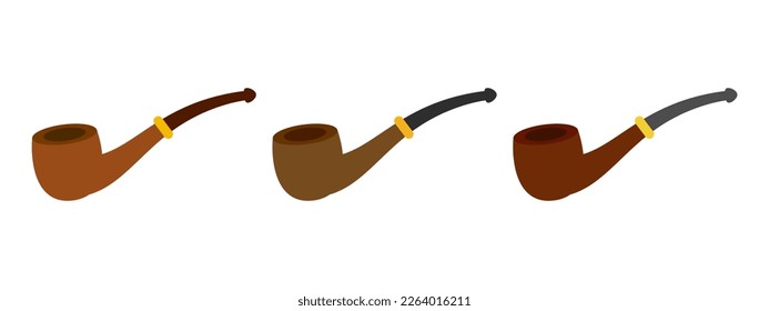 Smoking Pipe in flat style isolated
