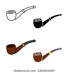 Smoking Pipe in flat style isolated