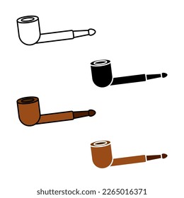 Smoking Pipe in flat style isolated