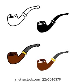 Smoking Pipe in flat style isolated