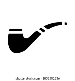 smoking pipe glyph icon vector. smoking pipe sign. isolated contour symbol black illustration