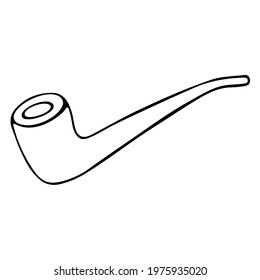 Smoking pipe hand drawn vector illustration