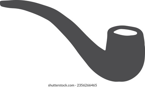 Smoking pipe icon. Black old tobacco symbol