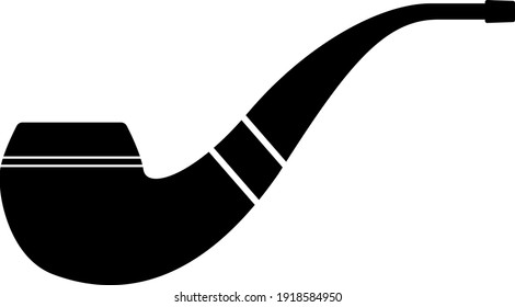 Icono de la tubería de tabaco. Diseño de esténcil negro. Ilustración vectorial.