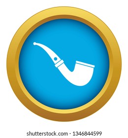 Smoking pipe icon blue vector isolated on white background for any design